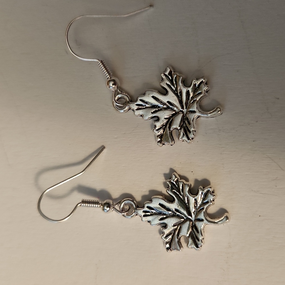 Delicate handcrafted leaf earrings